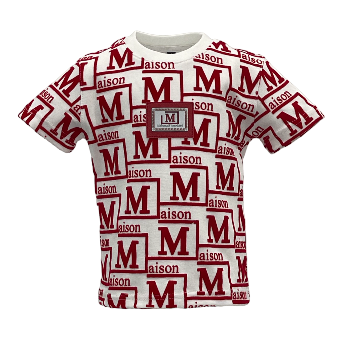 MDB Couture Kid's Monogram Woven T-Shirt - Red
