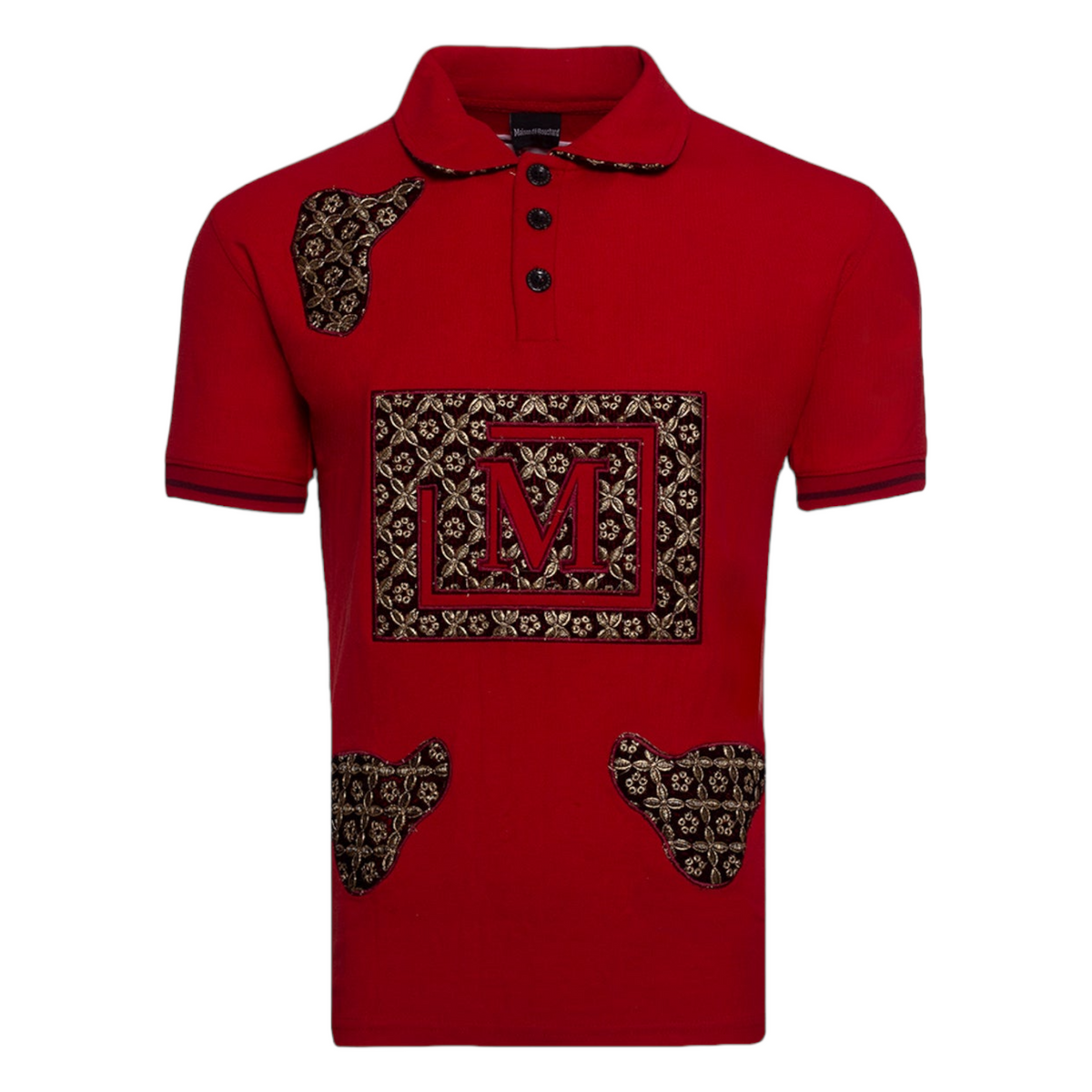 MDB Brand Men's Tapestry Logo Polo Shirt - Red