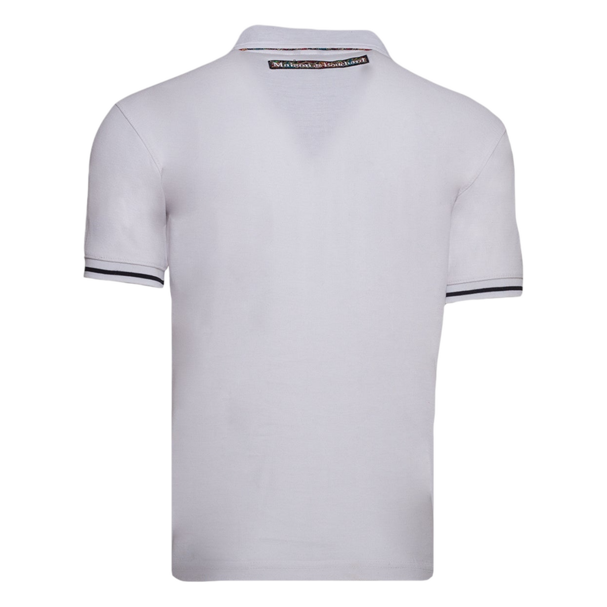 MDB Brand Men's Tapestry Logo Polo Shirt - White
