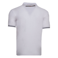 MDB Brand Men's Tapestry Logo Polo Shirt - White