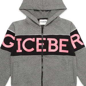 Iceberg Kids Panel Logo Zip-Up Hoodie Sweatshirt