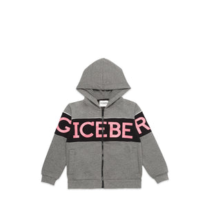 Iceberg Kids Panel Logo Zip-Up Hoodie Sweatshirt