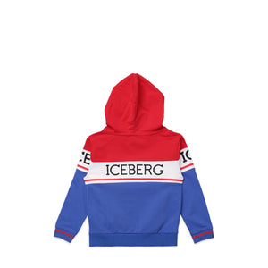 Iceberg Kids Color Block Logo Hoodie Sweatshirt