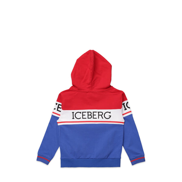 Iceberg Kids Color Block Logo Hoodie Sweatshirt