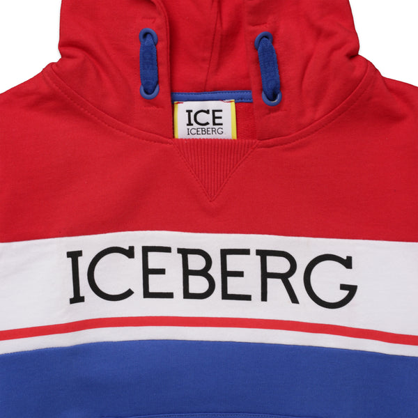Iceberg Kids Color Block Logo Hoodie Sweatshirt
