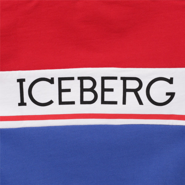 Iceberg Kids Color Block Logo Hoodie Sweatshirt