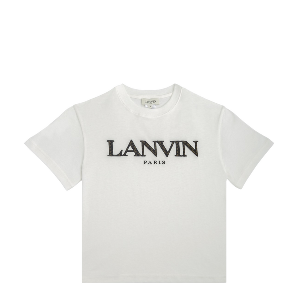 Lanvin Kids Zig-Zag Embroidered Logo T-Shirt