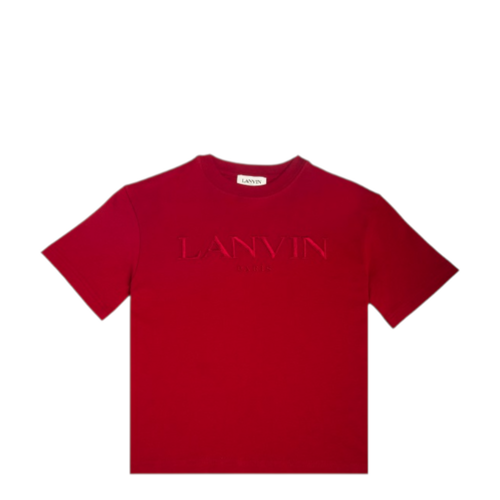 Lanvin Kids Classic Embroidered Logo Short Sleeve T-Shirt