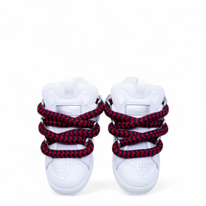 Lanvin Kids Zig Zag Lace Leather Sneakers