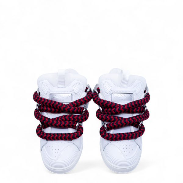 Lanvin Kids Zig Zag Lace Leather Sneakers