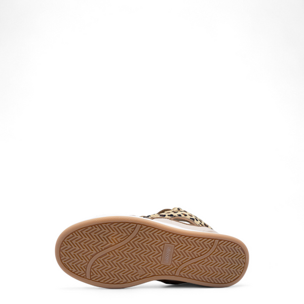 Lanvin Kids Leopard Print Leather Sneakers