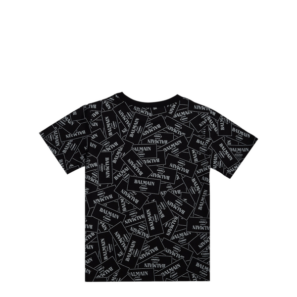 Balmain Kids Monogram Label Logo T-Shirt