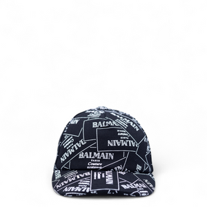 Balmain Kids Monogram Label Logo Adjustable Cap