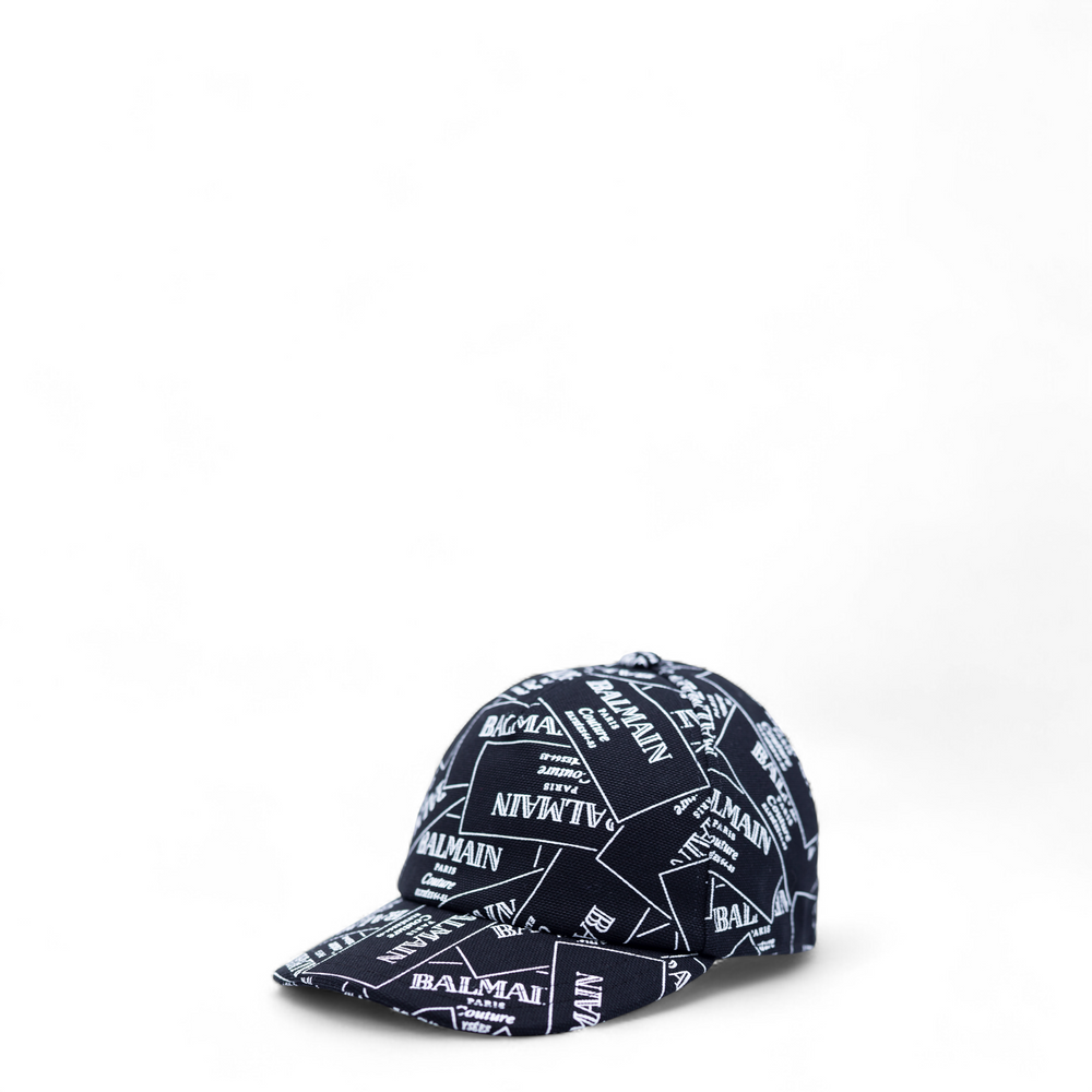 Balmain Kids Monogram Label Logo Adjustable Cap