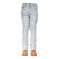 MDB Brand Kid's Dual Color Distressed Stacked Denim Jeans