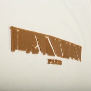 Lanvin Kids Raised Flocked Logo Short Sleeve T-Shirt