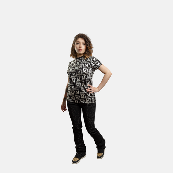 MDB Couture Women's Metallic Monogram T-Shirt