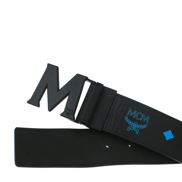 MCM Claus Matte M Reversible Belt in Embossed Leather