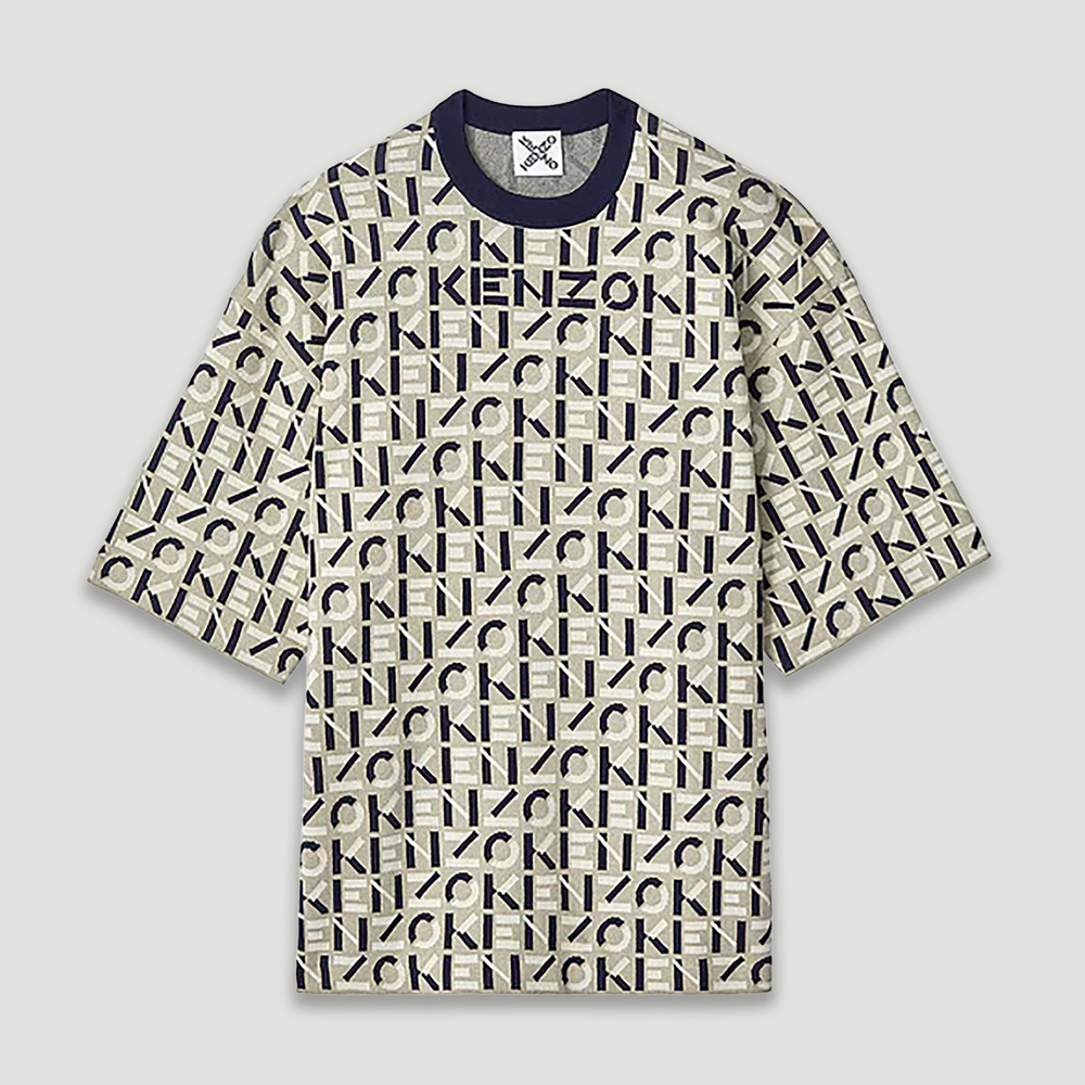 Kenzo Men's Monogram Oversized Short Sleeve Knit Sweater
