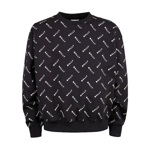 Bally Men's Monogram Sweatshirt in Dark Blue Cotton