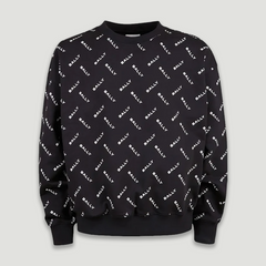 Bally Men's Monogram Sweatshirt in Dark Blue Cotton