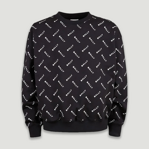 Bally Men's Monogram Sweatshirt in Dark Blue Cotton