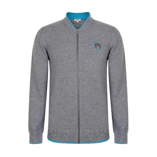 Kenzo Men's Tiger Crest Zipped Cardigan Sweater