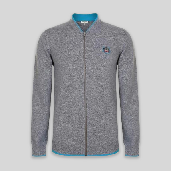 Kenzo Men's Tiger Crest Zipped Cardigan Sweater