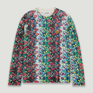 Kenzo Men's 'Blurred Flowers' Wool Jumper Sweater