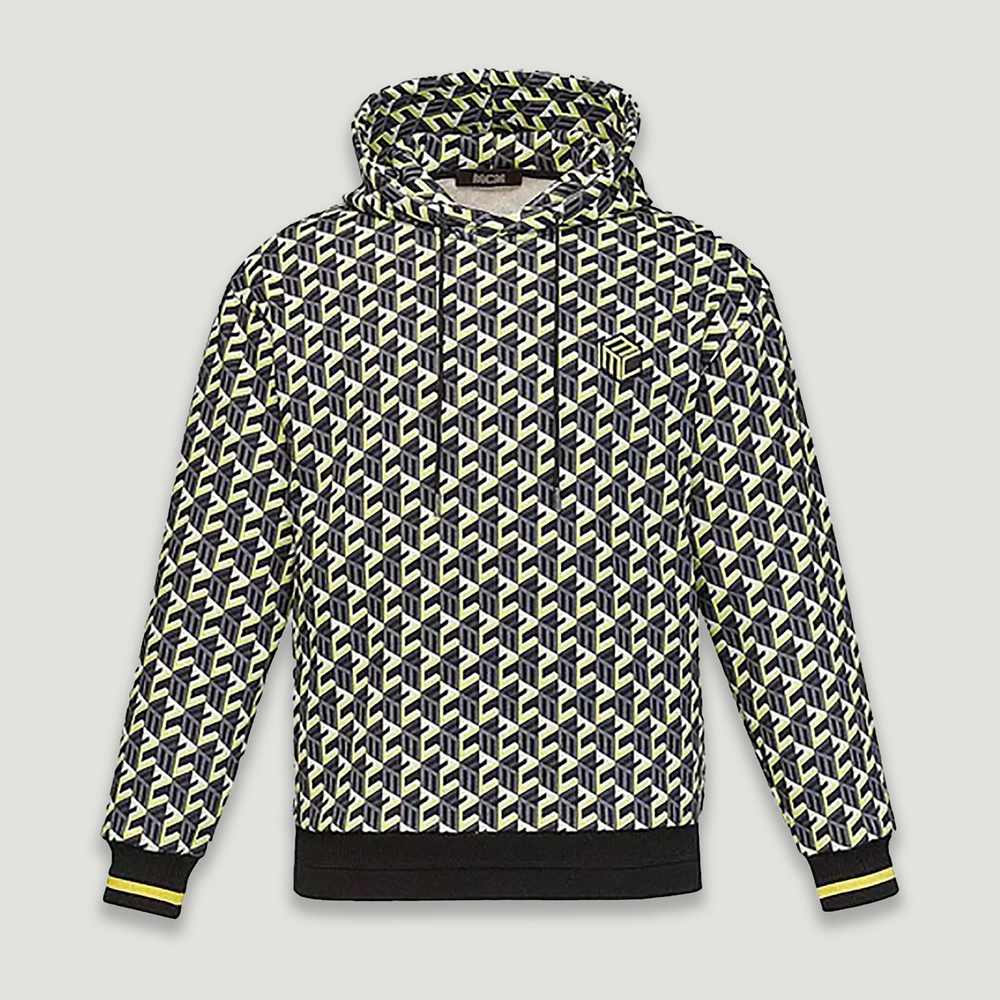 MCM Men's Cubic Monogram Print Hoodie