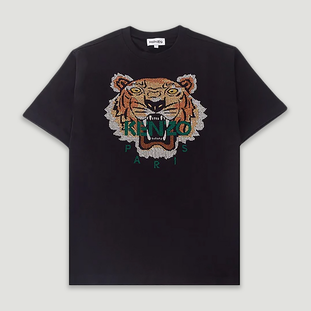 Kenzo Men's Relaxed Fit Cross Stitched Tiger T-Shirt