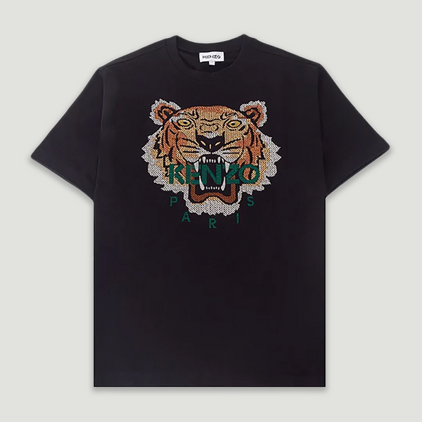 Kenzo Men's Relaxed Fit Cross Stitched Tiger T-Shirt