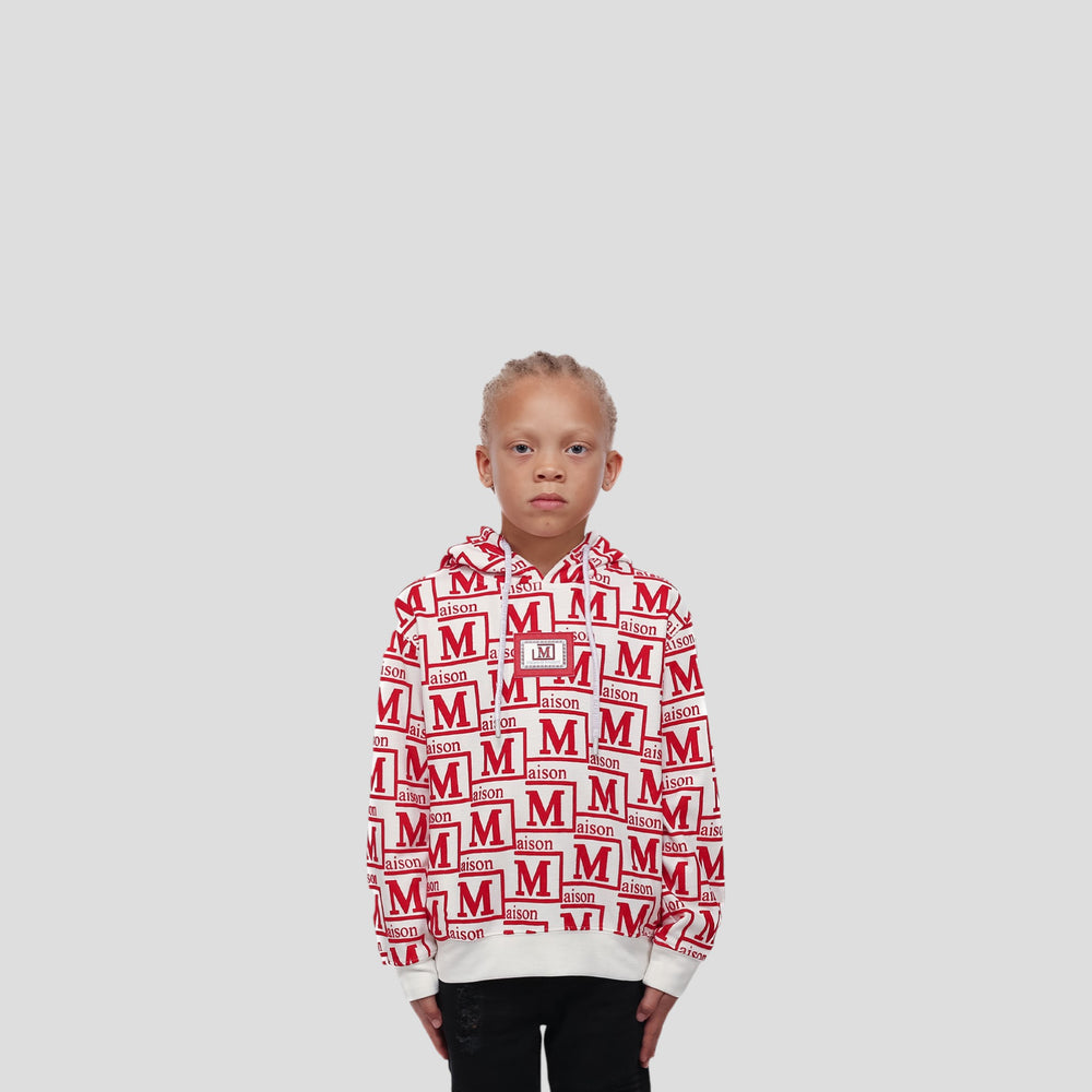 MDB Couture Kids Woven Monogram Hoodie Sweatshirt