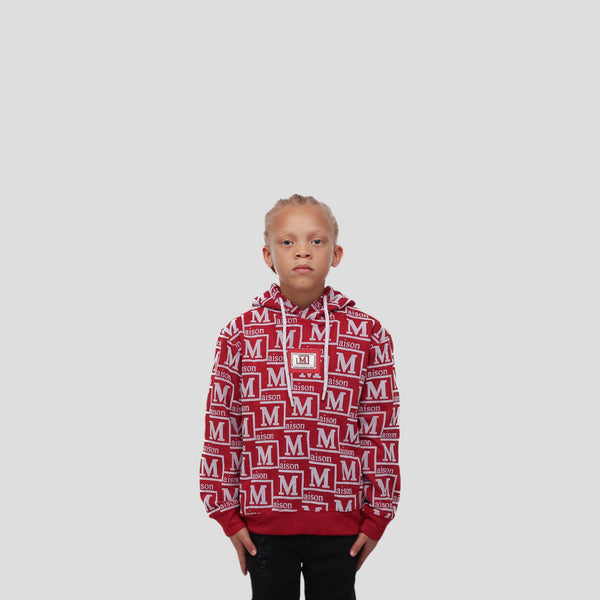 MDB Couture Kids Woven Monogram Hoodie Sweatshirt