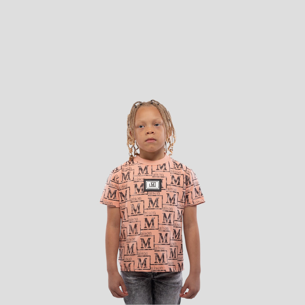 MDB Couture Kids Textured Monogram T-Shirt