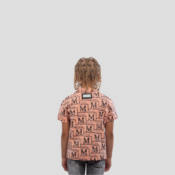 MDB Couture Kids Textured Monogram T-Shirt