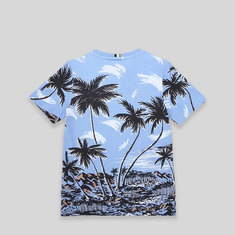 Hugo Boss Kids Palm Tree Sky Blue T-shirt