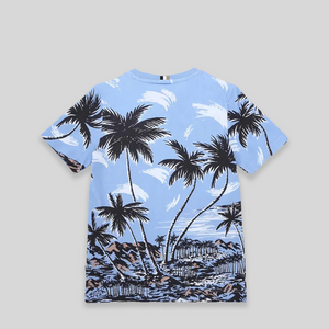 Hugo Boss Kids Palm Tree Sky Blue T-shirt