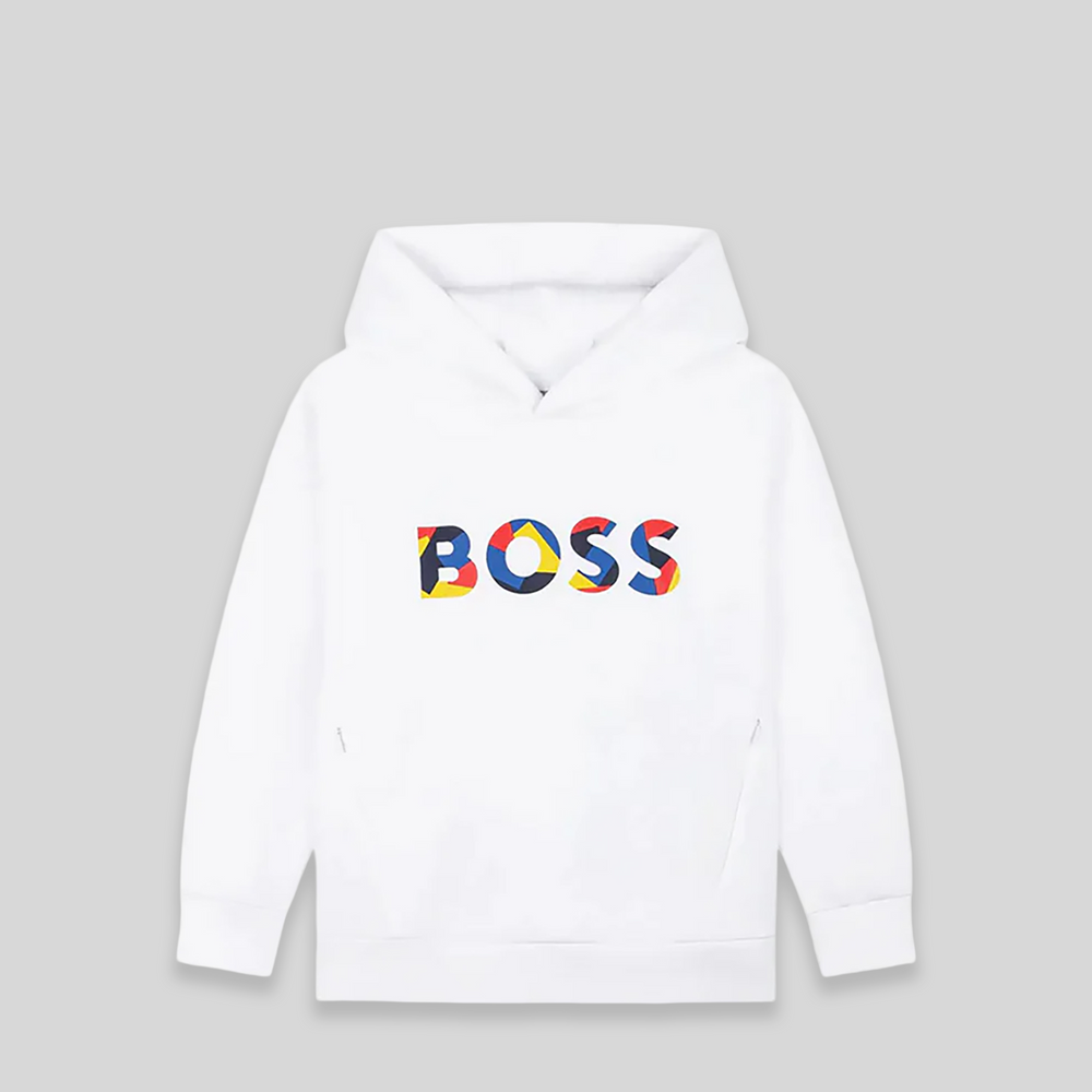 Hugo Boss Kids Multicolored 3D Logo Double Jersey Hoodie Sweatshirt