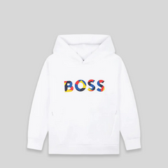 Hugo Boss Kids Multicolored 3D Logo Double Jersey Hoodie Sweatshirt