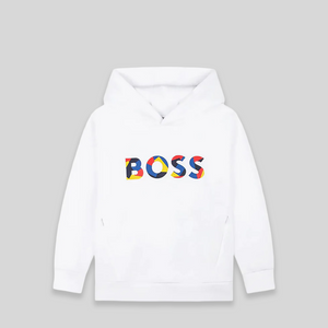 Hugo Boss Kids Multicolored 3D Logo Double Jersey Hoodie Sweatshirt