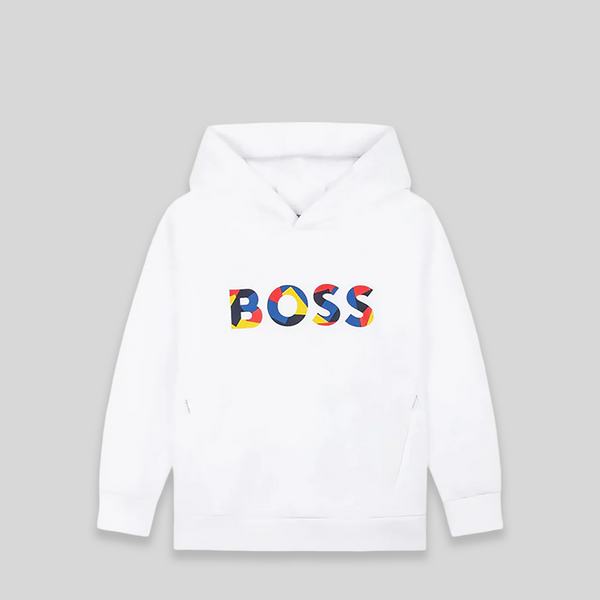 Hugo Boss Kids Multicolored 3D Logo Double Jersey Hoodie Sweatshirt