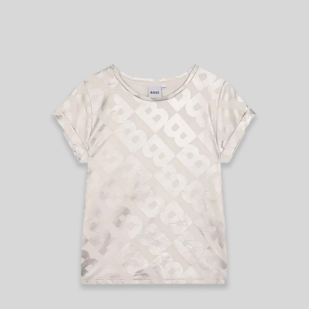 Hugo Boss Kids Girl's Metallic Monogram Logo T-shirt