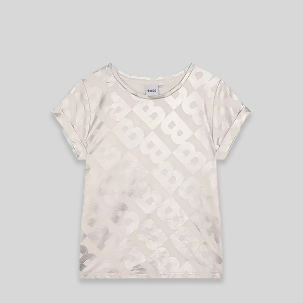 Hugo Boss Kids Girl's Metallic Monogram Logo T-shirt