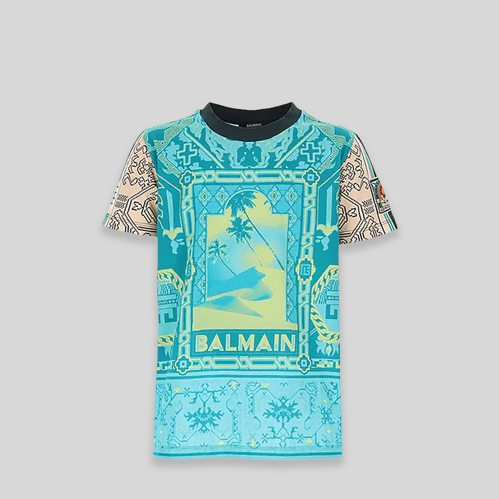 Balmain Kids All-Over Print Graphic T-Shirt