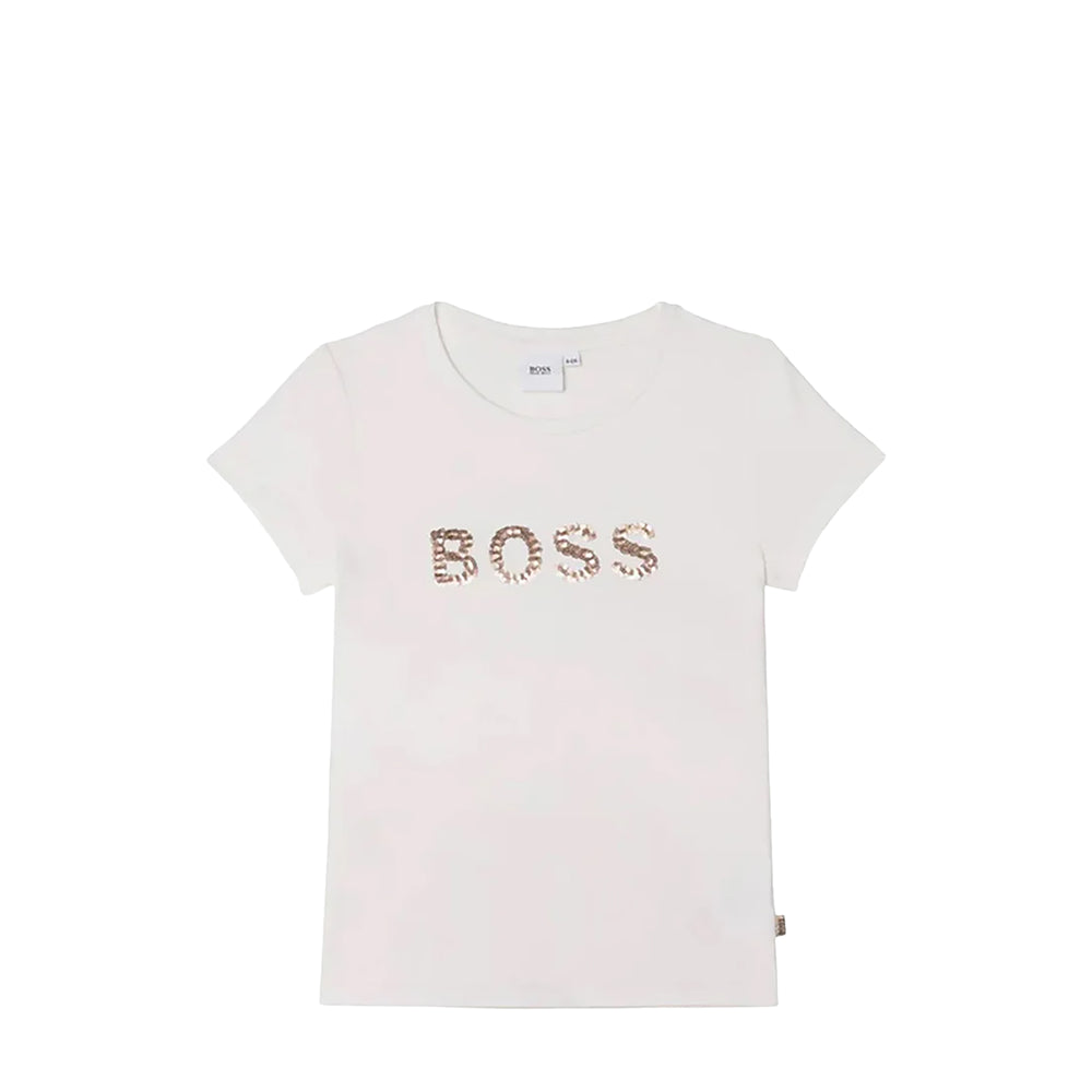 Hugo Boss Kids Girl's Sequin Logo T-Shirt