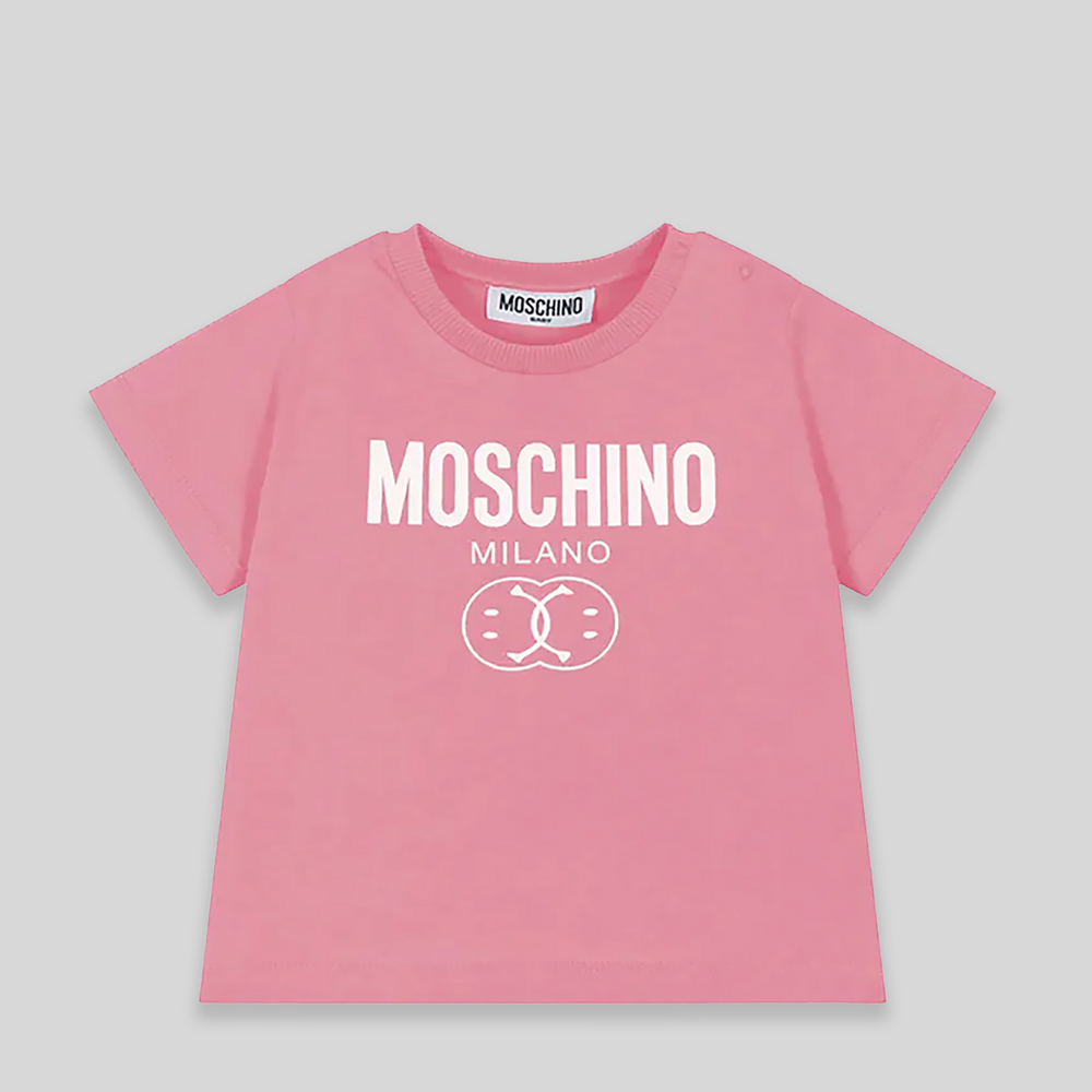 Moschino Kids Smiley Milano Logo T-Shirt