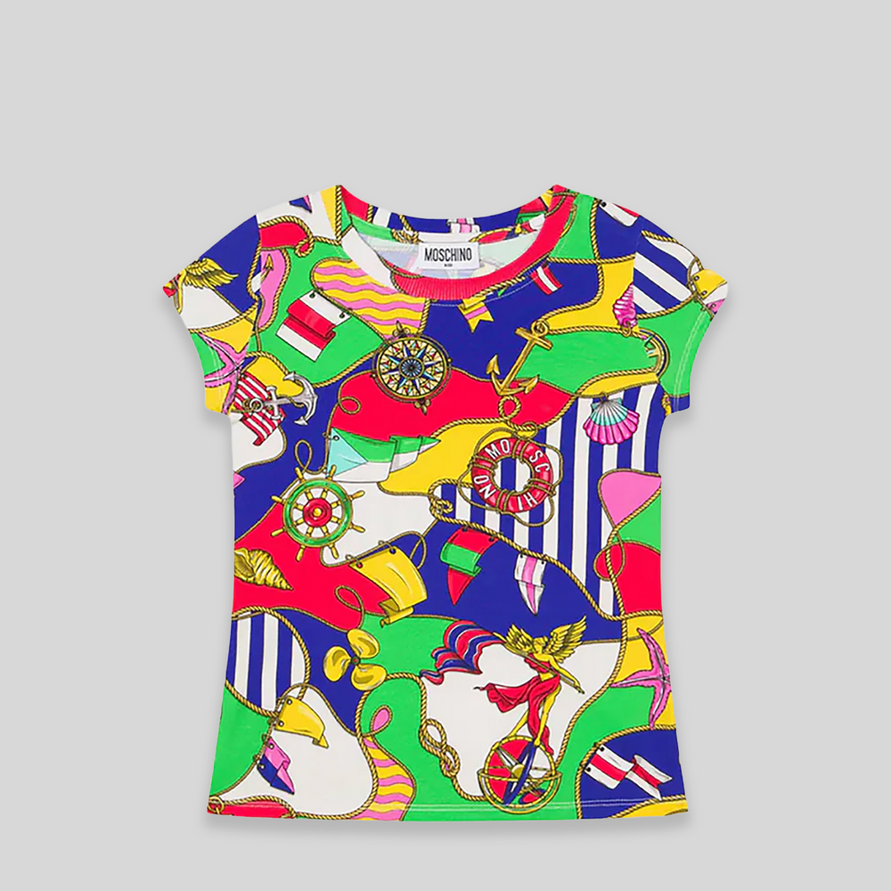 Moschino Kids Sailing All Over Graphic Print T-Shirt