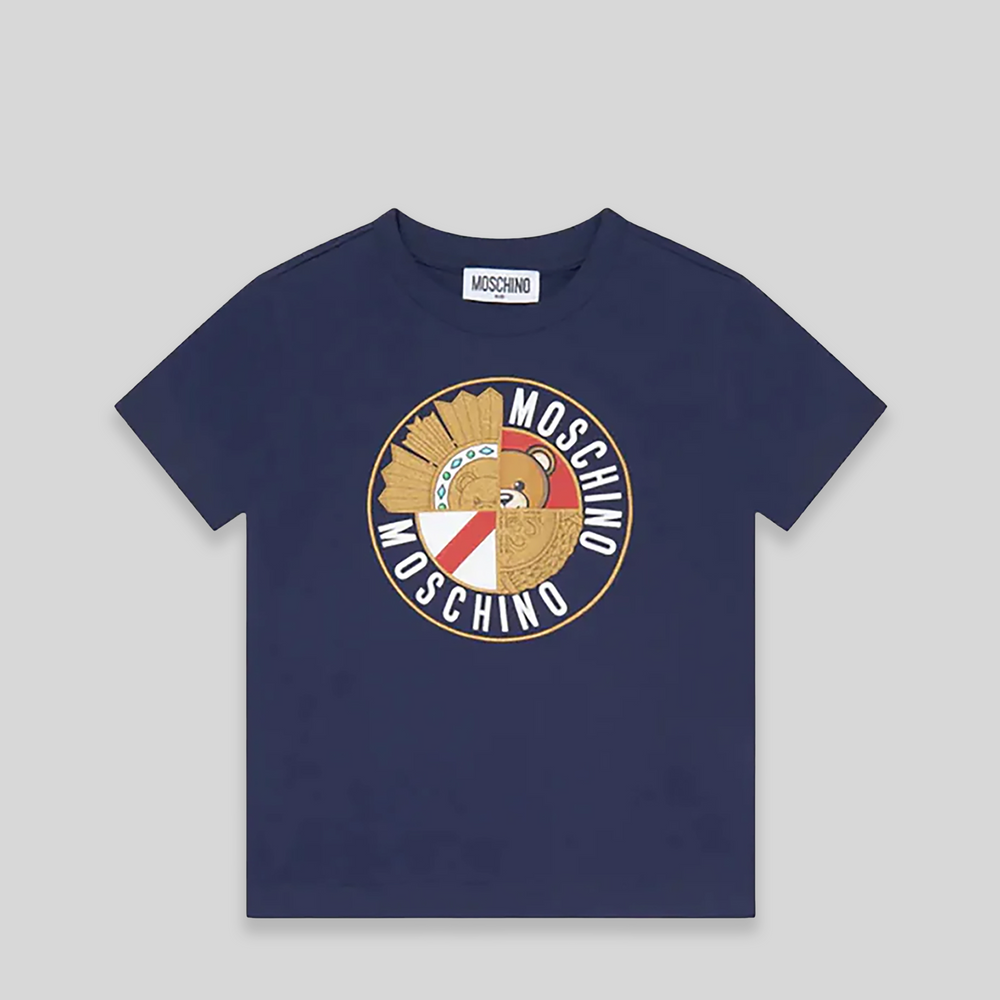 Moschino Kids Circle Shield Logo T-Shirt
