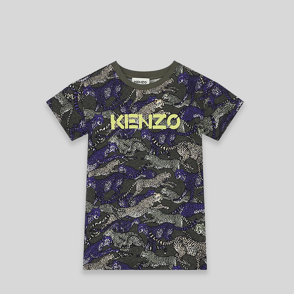 Kenzo Kids Multi Cheetah Print T-Shirt
